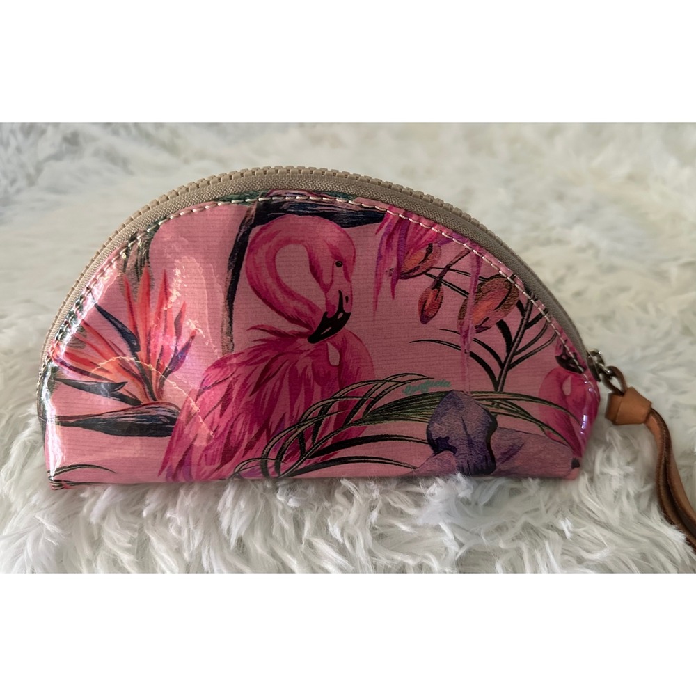 Consuela Brynn Flamingo Cosmetic Toiletry Makeup Bag Case Pouch Rare‎ HTF